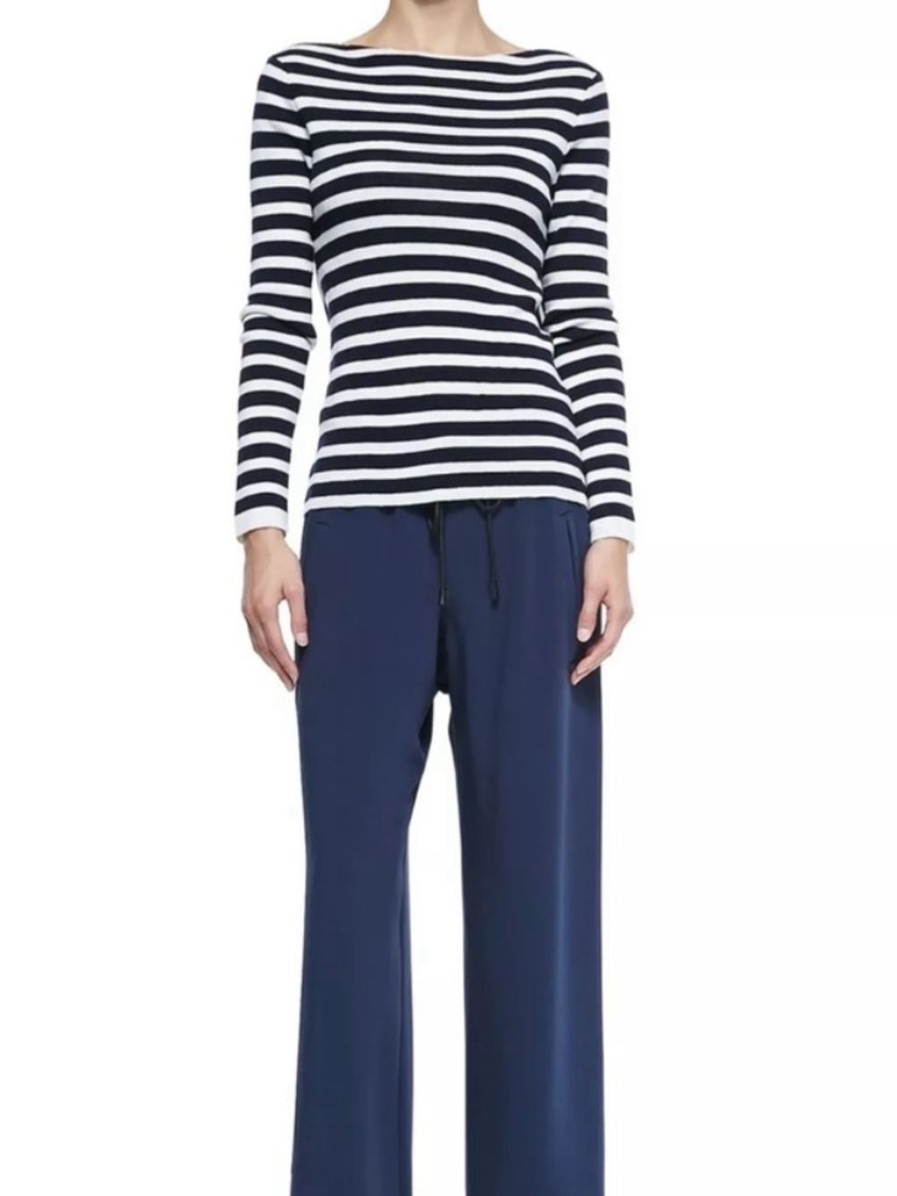 rag & bone Navy Wide-Leg Drawstring Pants - Picture 2 of 6